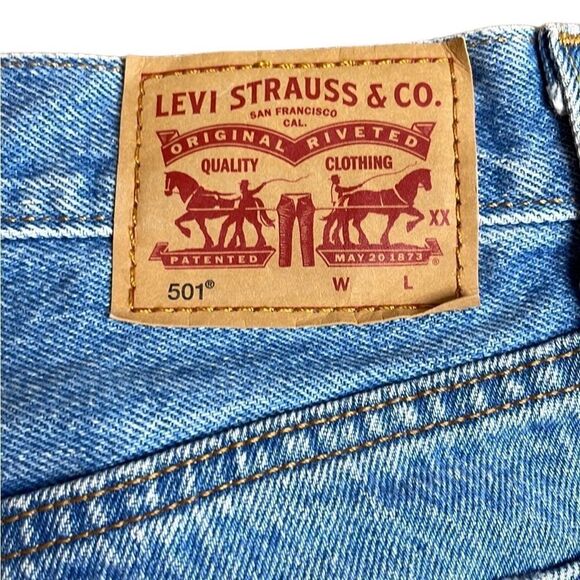 Levi Premium 501® ORIGINAL FIT WOMEN'S JEANS waist size 25 inseam 26 blue - Picture 11 of 11